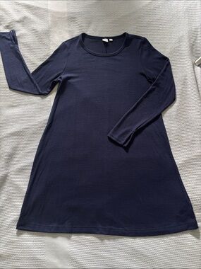 GAP Women's Long Sleeve Midi Dress in Navy